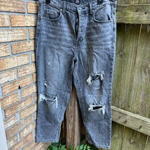 BDG by Urban Outfitters Black Distressed Straight Leg Jeans